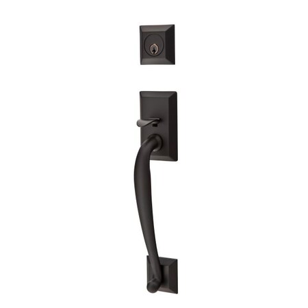 Emtek Flat Black Handleset 4413SQUUS19 4413SQUUS19